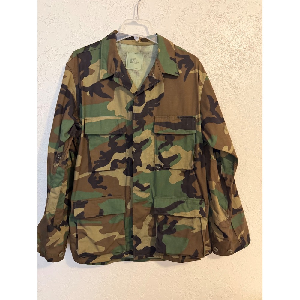 American Apparel Woodland Camo Combat Coat BDU Jacket Medium Regular USA Made